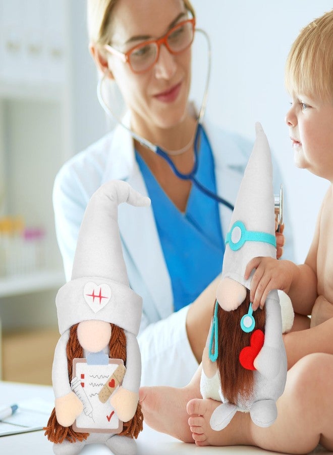Lineshading 3 Pcs Christmas Nurse Doctor Home Gnome Figurines Plush Decoration Swedish Gnomes Ornaments Decor Hospital Office Decorations Gifts for Christmas Nurse Doctor Home Table - Image 4